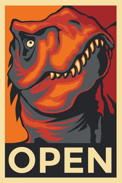 Mozilla 'OPEN' dino poster
