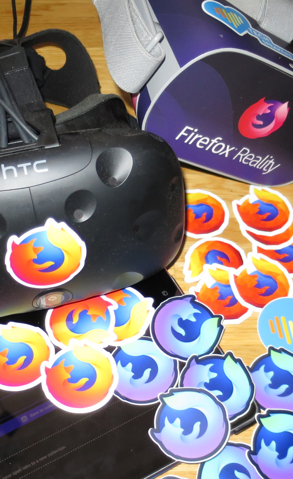 VR Headsets with Firefox stickers