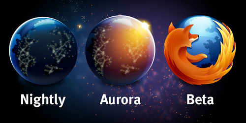 Logos: Nightly, Aurora, Beta/Firefox